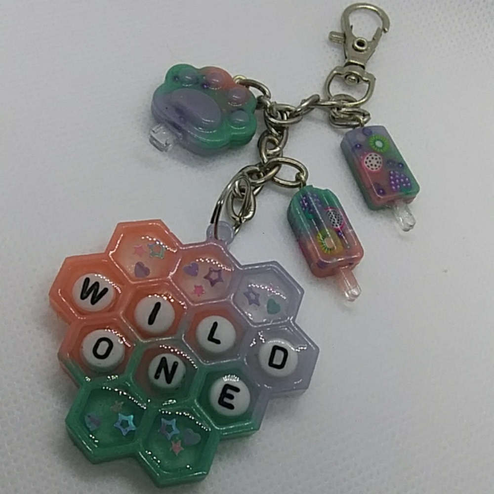 Handmade resin charm keychain